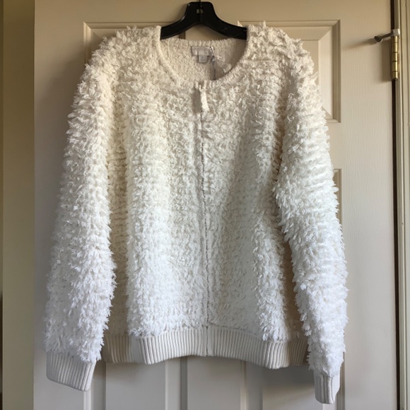 Barefoot Dreams CozyChic Fringe Loop Jacket Cream SZ XL - Picture 2 of 16